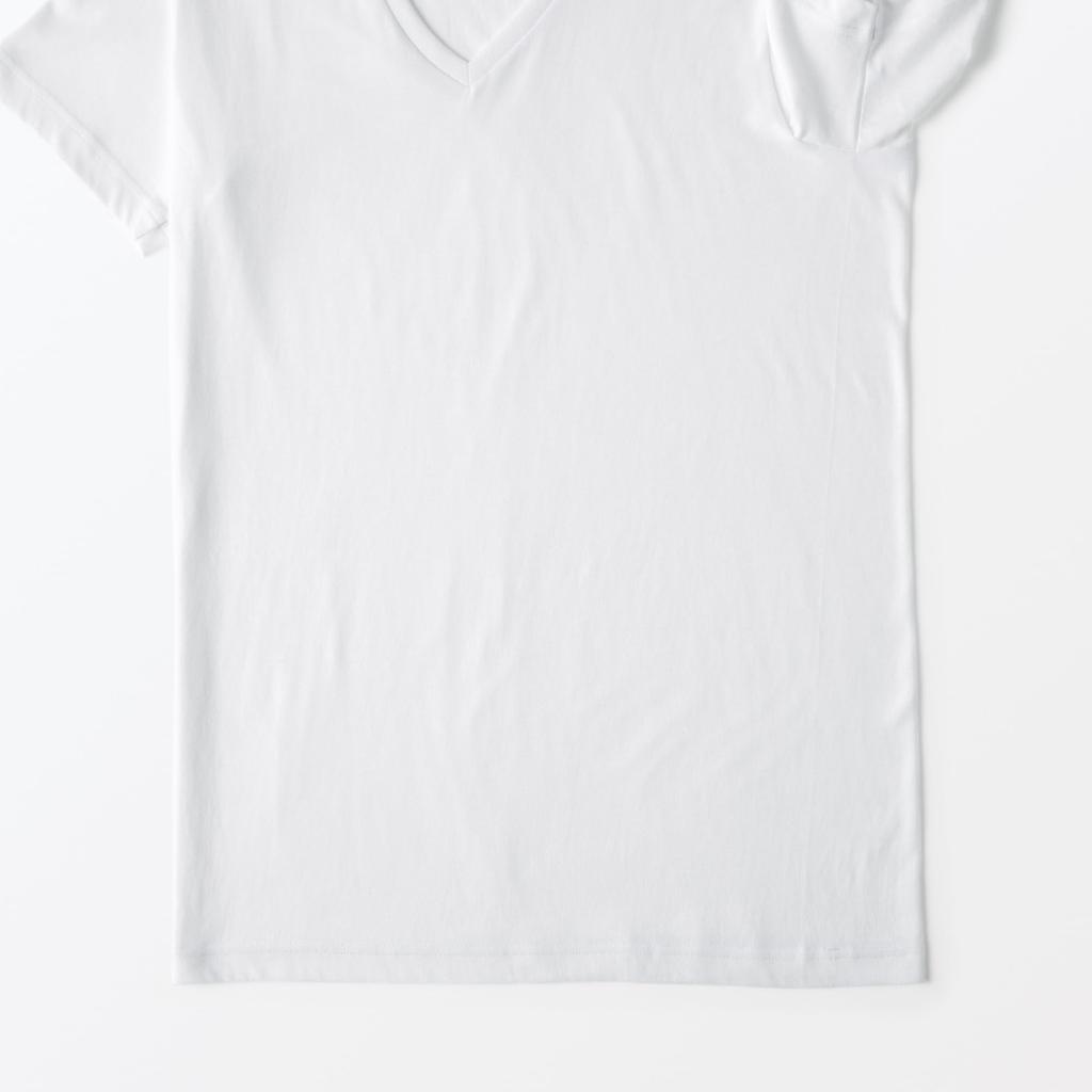 MUJI Seamless FA19FA5A White Size L Men's V-Neck Short-Sleeve T-Shirt (2-Pack) Men's