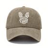 Rabbit print baseball cap retro lightweight washable cap with adjustable men's and women's casual sun protection hat