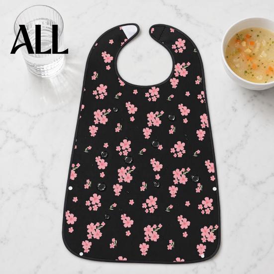 Durable Floral Bib Adult Bib, Waterproof Easy Clean Feeding with Oil-proof Printed, Elderly Clothing Protector, for Seniors Dining Aid Stylish Senior