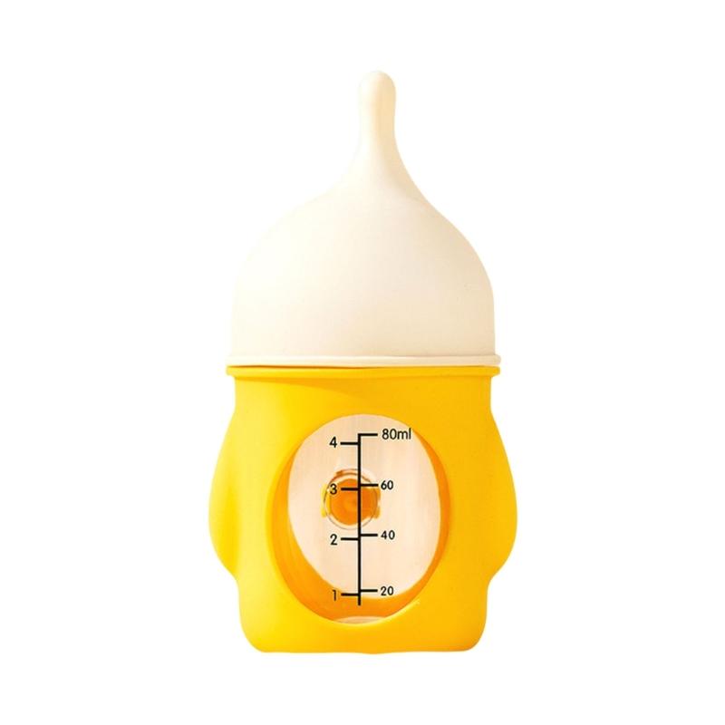Practical Animal Feeding Bottle with Clear Scale and Silicone Nipples Accessory for Newborns Kittens Puppies 80ml