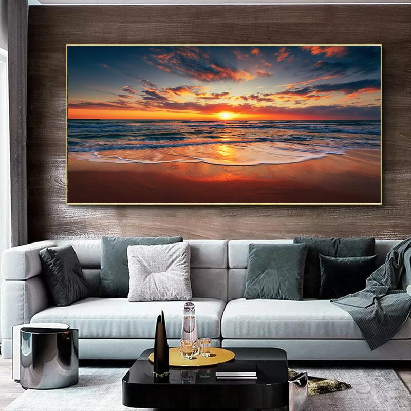 Sunset Sea Beach Landscape Canvas Poster Wall Art Canvas Painting Wall PicturePicture For Living Room Home Decor