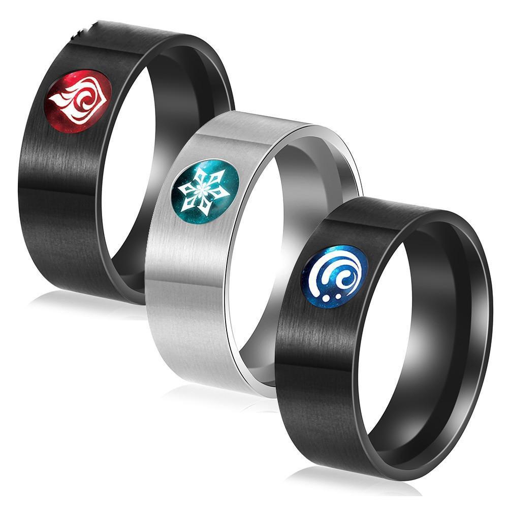 

Аниме кольцо для мужчин Genshin Impact Rings Eye of God Element мужское кольцо косплей ювелирные аксессуары