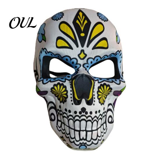 Festival-Kostümzubehör Tag der Toten Totenkopfmaske, Halloween Zucker Vollgesichts-Realistische Maske für Erwachsene Maskenball-Party-Accessoire Cosplay,