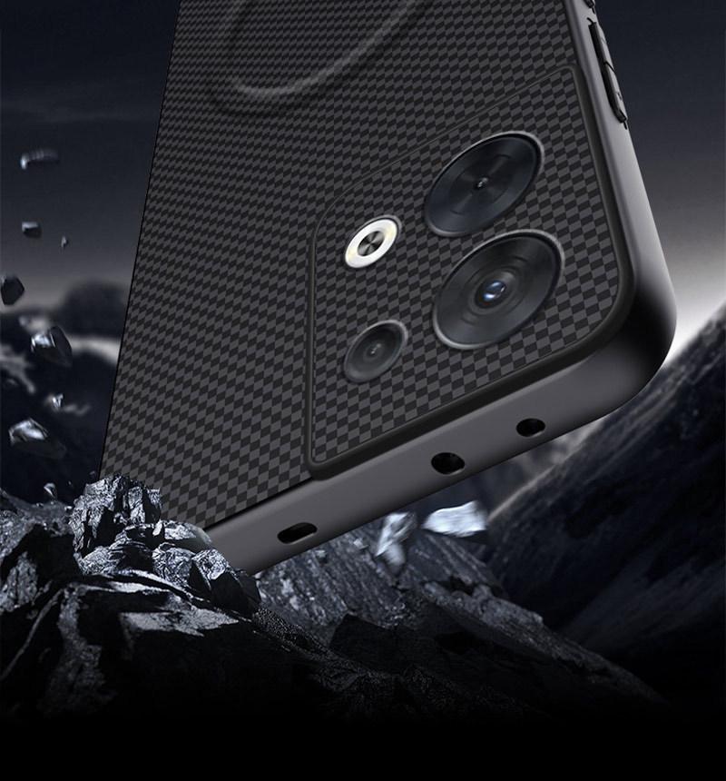 OPPO Reno 8/8 Pro/8T Anti-Drop Case with Full Coverage, Simple Fashion Design, Magnetic Buckle, and Textured Finish.