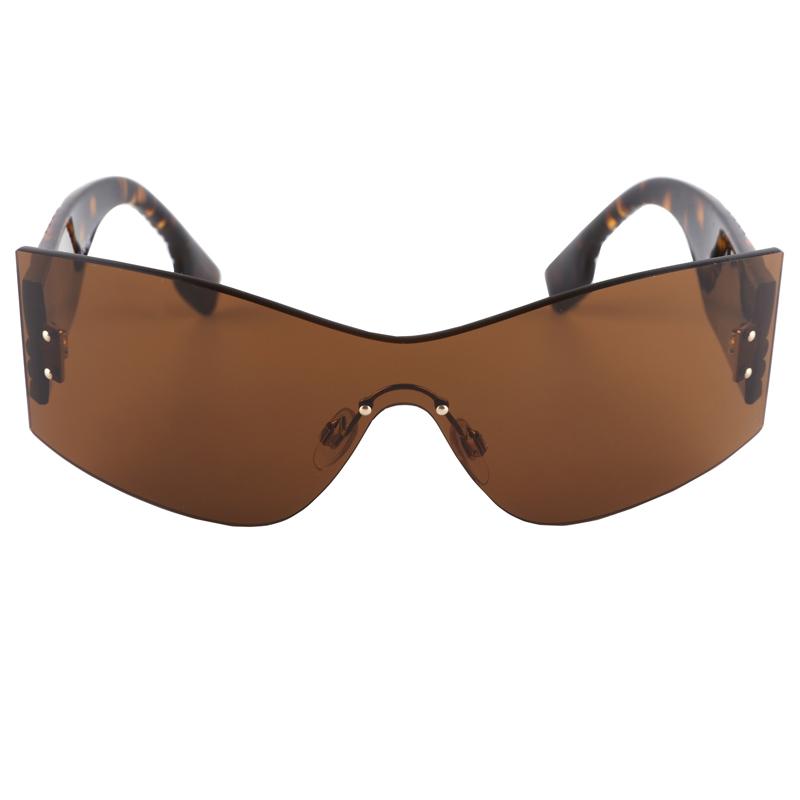 Burberry Rimless Ultralight Sunscreen Vintage Sunglasses PC Irregular Sunglasses Unisex Couple Hawksbill Color