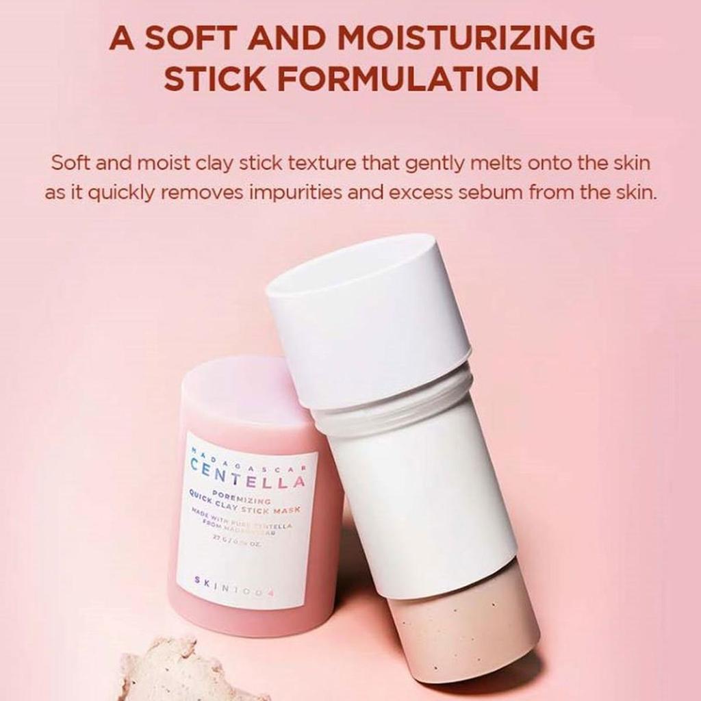 Skin1004 Masca cu Argilă Stick Poremizing Quick Centella Madagascar 27g, Curățare Profundă, Controlul Sebumului, Calmantă, Portabilă, K-Beauty, Machiaj Coreean