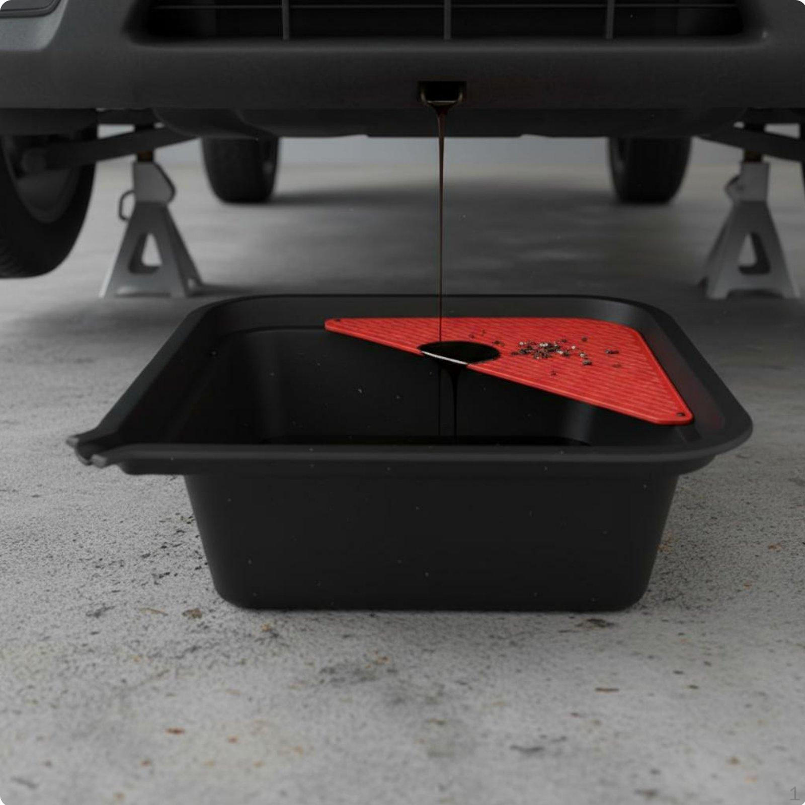 Oil Drain Pan Heavy Duty Collection Construction Vehicle Fluid Basin for Mechanics,