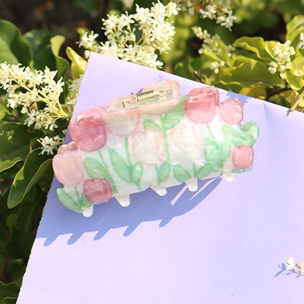 Candy Color Rose Female Hair Accessories Korean Style Headwear Flower Hair Clip Plastic Hair Claw
