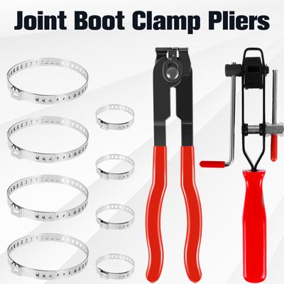 2Pcs CV Joint Boot Clamp Pliers Stainless Steel Car Banding Tools with Cutter CV Clamp Tool Drive Shaft CV Boot Clamp For Cars