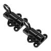 2PCS Pull Ring Latch Locks Aluminum Alloy Spring Load Automatic Door Window Gate Bolt Lock with Screws Black