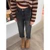Plus Size Fleece-Lined High Waist Harem Jeans for Women - Autumn/Winter Slimming Carrot Fit
