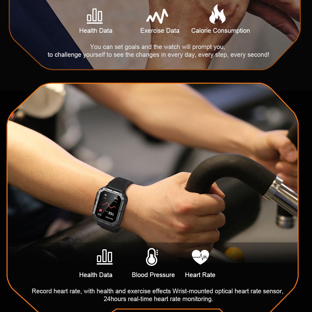 C20 PRO Smartwatch Mannen Bluetooth Bellen Buitensporten 1,83 inch Groot Scherm Spraakassistent Fitness C20Pro Smartwatch