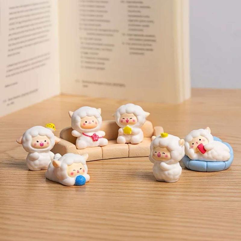New Product In Stock Cute Mini Lamb Figurine Desktop Ornament Computer Display Screen Decoration Holiday Surprise Gift For Girls