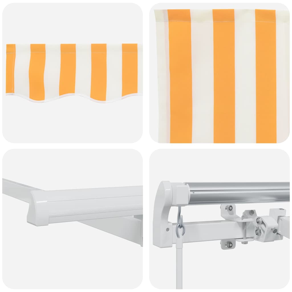 Yellow and White Retractable Awning Frame 350 x 200 cm