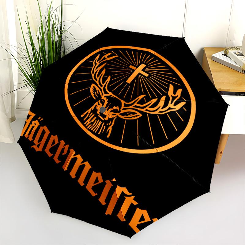 Jägermeister Emblem Glow Folding Umbrella Durable Suitable for All Seasons Outdoor Umbrella Travel