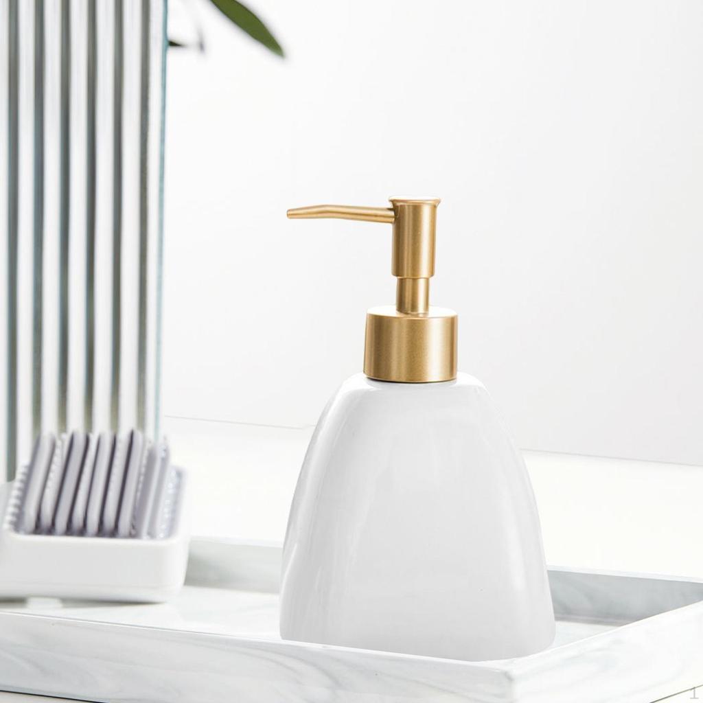 Liquid Soap Dispenser, Container Empty Bottles Ceramic Refillable Pump for