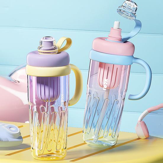 Reusable Drinking Mug Iced Coffee Cup Gradient Color Smoothie Cup 950ml Tumbler