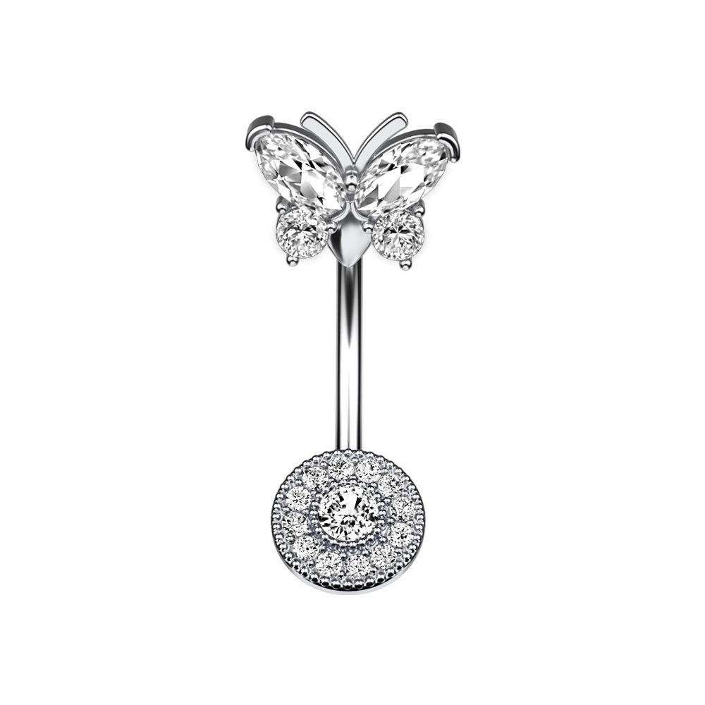 Zirconia Navel Piercing Clip - Hot Selling European and American Body Jewelry
