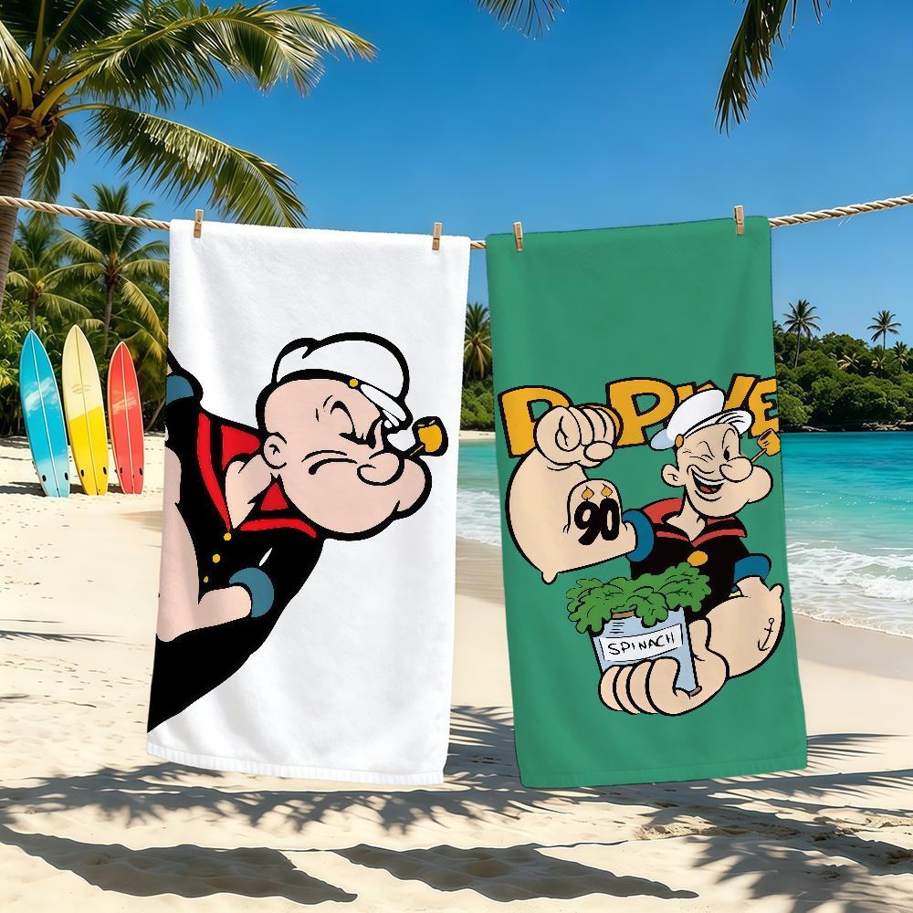 P-Popeye-ES Animation Towel For Outdoor Camping Beach Towel Super Absorbent Quick-Drying Summer Towel