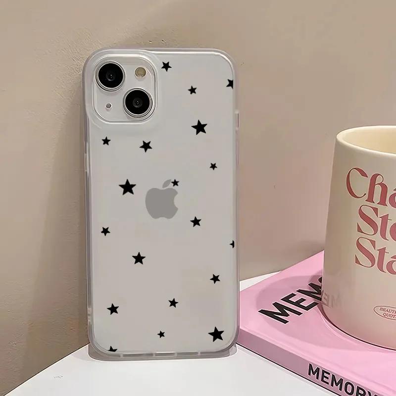 Ins Korean Style Girl Star Cute Creative Phone Case For Samsung S25 S24 S23 S22 S21 FE Note20 Plus Ultra Lite 5G Clear Y2K Cover