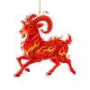 Acrylic Car Goat Pendant New Year Car Rearview Mirror Keychain  Christmas Decor