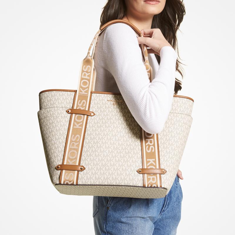 New MICHAEL KORS Maeve Cotton Tote Bag, Shopping Bag, Shoulder Bag Large Women's 30T2G5VT3B-149