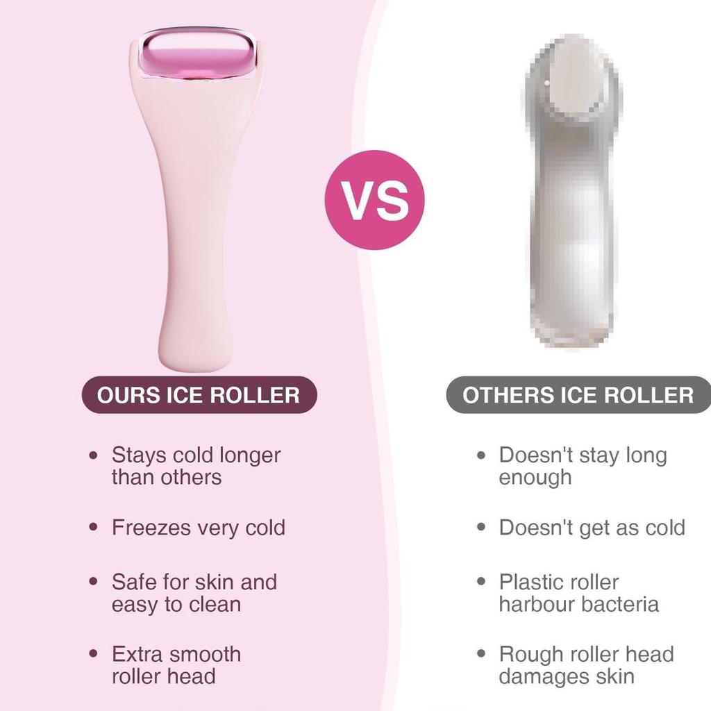 Cross-Border Metal Rose Gold Facial & Body Ice Massage Roller