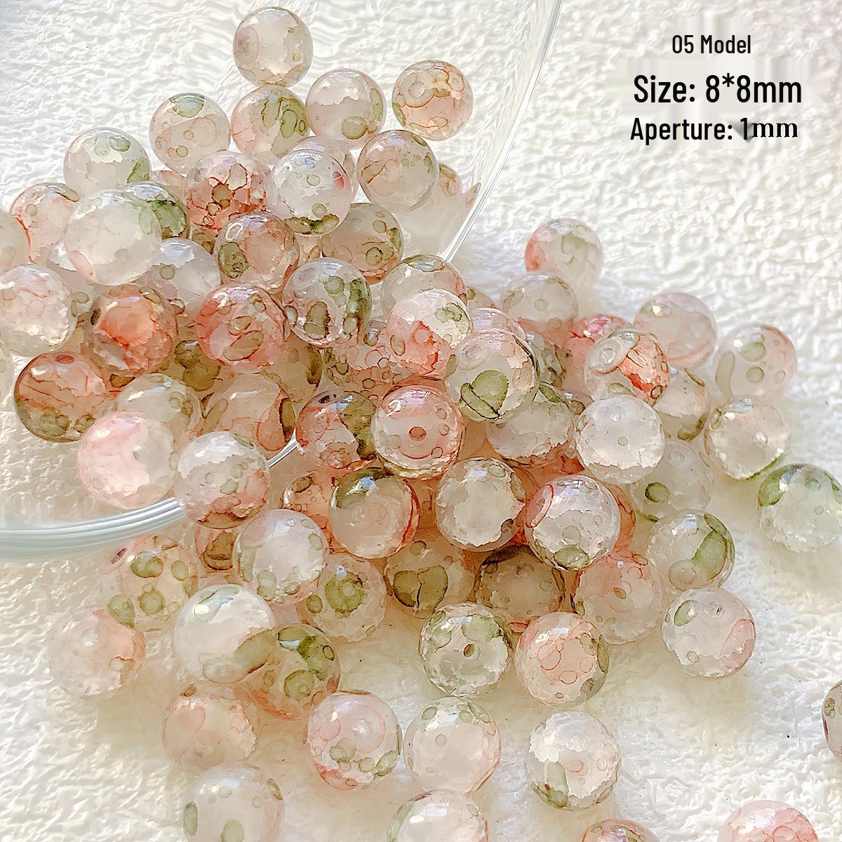 

8 мм Радужные бусины из нефрита с эффектом чернильной заливки для DIY бисероплетения, материалы для браслетов и ожерелий