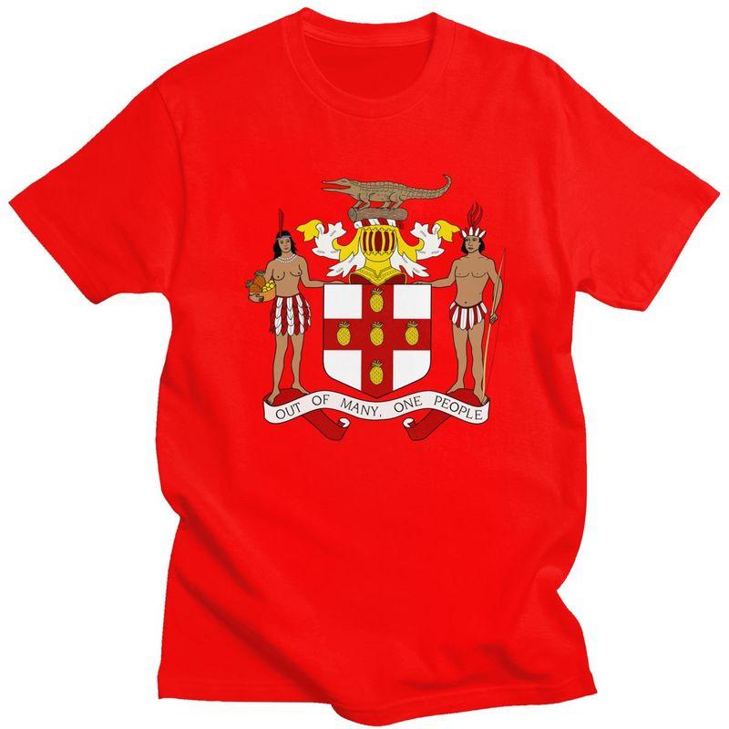 

Custom Coat Of Arms Of Jamaica T Shirt Men ShortSleeve Jamaican Flag Tshirt Streetwear Tee 100 Cotton Slim Fit Tshirt Gift S
