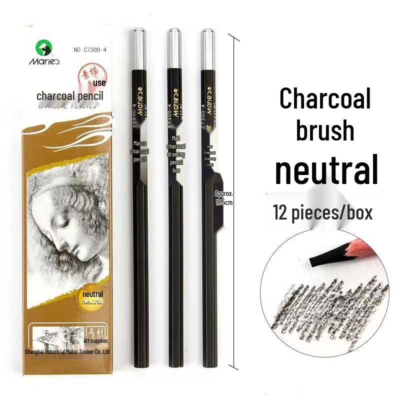 Mali Brand Charcoal Sketch Pencil Set - Includes 2B, 4B, 6B, 8B for Art Students