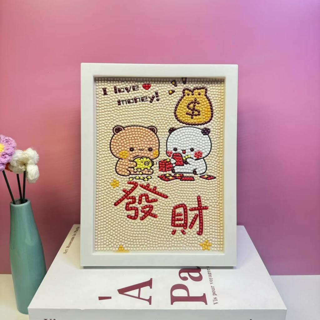 17 * 22Cm Cartoon Diamond Painting Children'S Puzzle Handmade Diy Year Of The Horse Living Room Sticker Decorative Painting