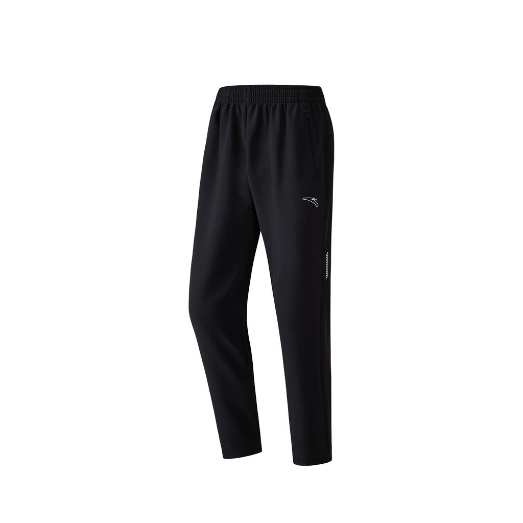 Anta Running Series Mens Woven Sports Long Pants Winter Casual Pants Men Bottoms Basic-Black 952545501-2