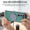 Magnetic Carbon Fiber Pattern Leather Case for Samsung Galaxy Z Fold 6 Fold5 4 Electroplated Frame Shell Film Integrated Cover