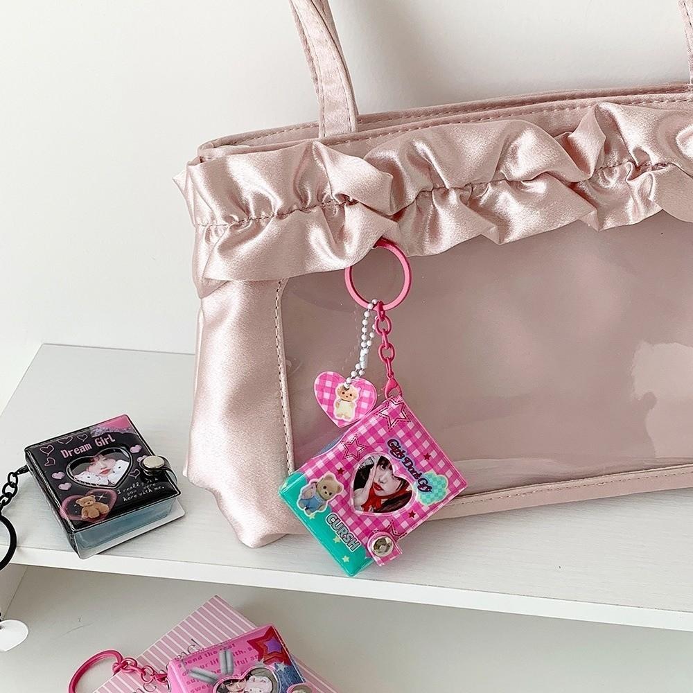 Y2K ID Photo Holder Snap Closure Card Storage Album Portable Mini Photo Album