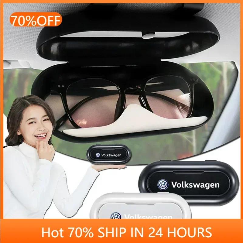 For VOLKSWAGEN VW Polo B6 2025 Hot For Volkswagen Car Visor Sunglasses Case Glasses Holder Car Glasses Case With For VW Volkswag