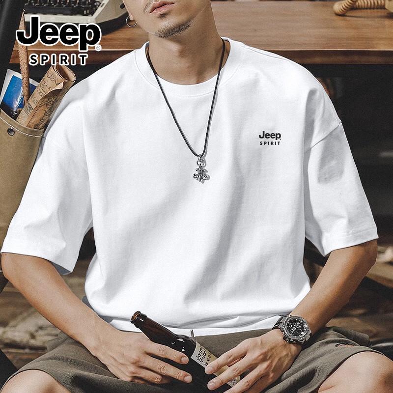 JEEP SPIRIT Men's Heavyweight Cotton Short Sleeve T-Shirt