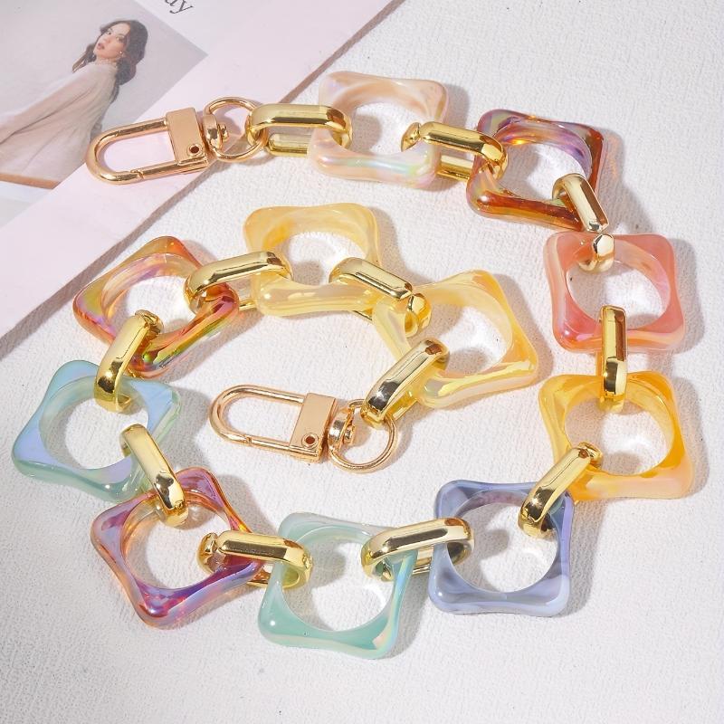 Acrylic Fashion Replaceable Bag Chain Strap Detachable Resin Purse Strap for Crossbody Shoulder Bag Daily Commute