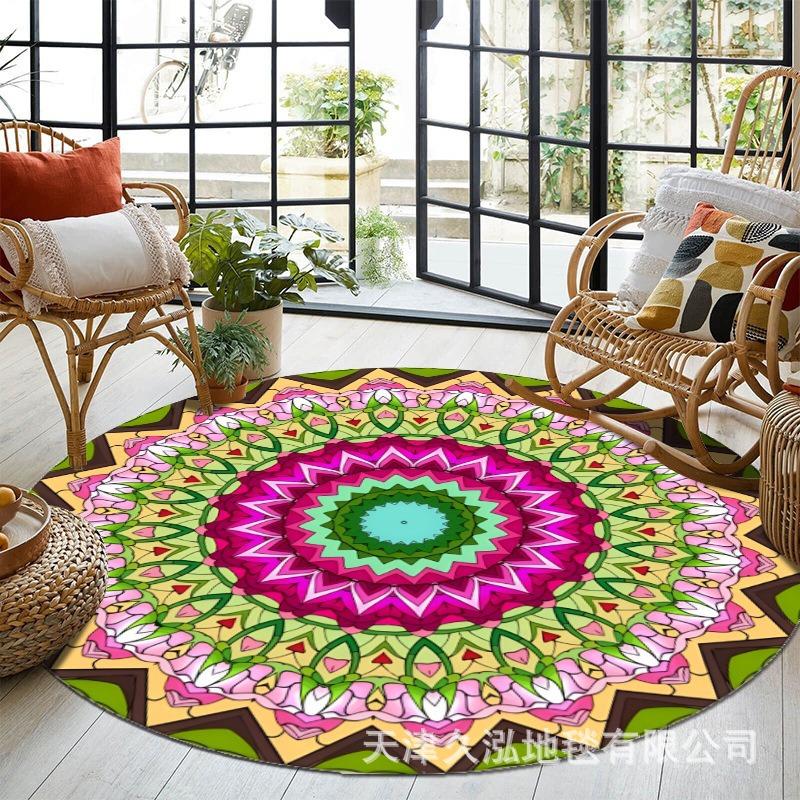 Wohnzimmer Runder Teppich Böhmischer Ethno-Stil Schlafzimmer Balkon Hängekorb Teppich