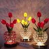 Infinitely Dimming Tulip Crystal Flower Lamps USB Charge Night Lamp Desk Lamp  Living Room
