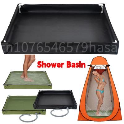 Camping Shower Tent Floor Base Foldable Outdoor Tent Shower Tray Pan Multipurpose Pets Bath Shower Basin Base For Beach Travel