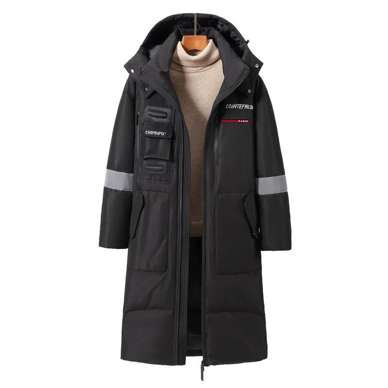 Winter New Long Overalls Cotton Clothes Thickened Warm Hooded Jackets Trendy Brand Fashionable Men and Women