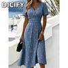 Women's Fashion Summer Spring Short Sleeve V-Neck Casual Dresses