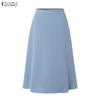 ZANZEA Completo estivo due pezzi da donna con blusa a maniche corte floreale e gonna midi