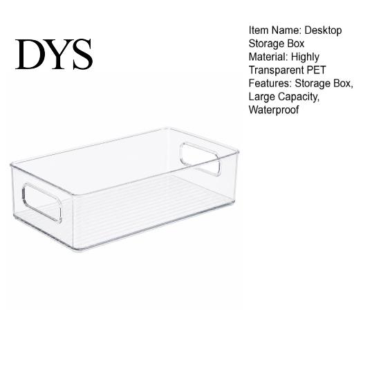 Dustproof Stationery Container Desktop Storage Box, Clear PET Drawers Organizer, Stackable Space Transparent Desk Organizer Saving Case, for
