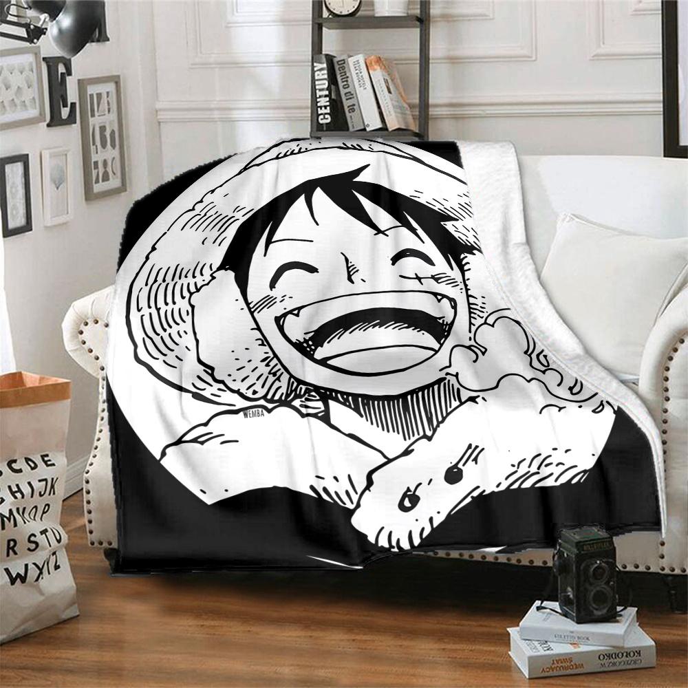 1PC Luffy D Patterned Flannel Blanket Suitable For All Seasons For Home Decor Warmth And Comfort Gifts Holiday Present