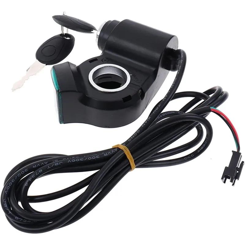 Electric Bicycle Thumb Throttle Voltmeter Digital with Key Lock E-Bike Finger Thumb Throttle Voltage Display Switch Power