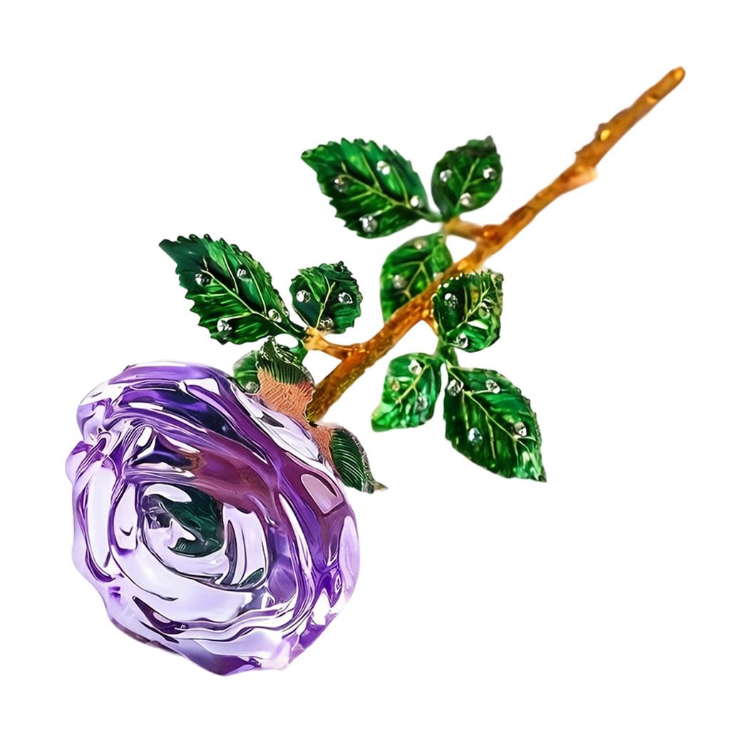 Unique Crystal Colored Glass Rose For Romance Gift And Table Centerpieces Decoration Stylish Birthday Gift