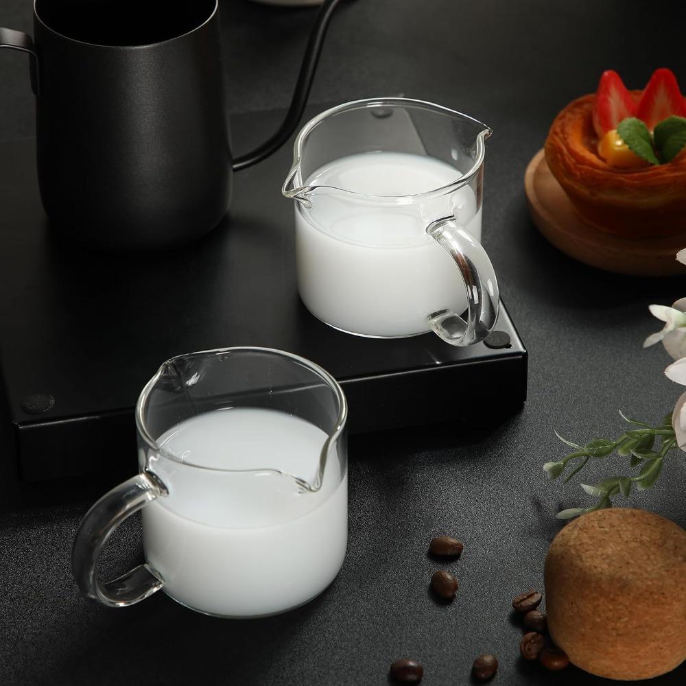 2 Piece 2 Flow Guide Port Glass Coffee Cup Set 120 ML Milk Cup Multi-purpose Espresso Cup Set  Bar