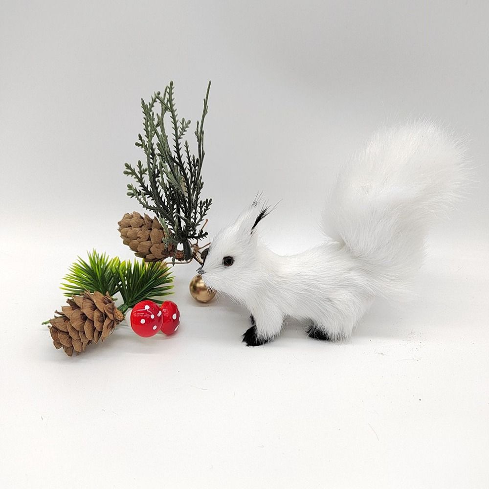 Plush Squirrel Miniatures Simulation Fur Simulation Animal Toy  Children Birthday Gift