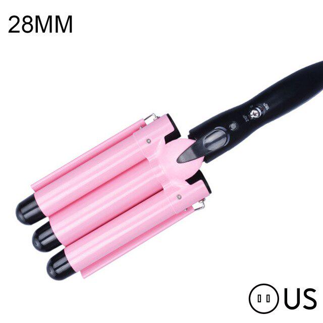 Professional Ceramic Triple Barrel Curler Manual Hair Curler Styler Marchine Hair Waver Styling Tool KTY